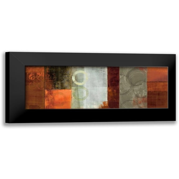 PI Studio 14x7 Black Modern Framed Museum Art Print Titled - Copper Segments