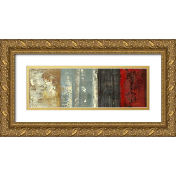 PI Studio 14x7 Gold Ornate Wood Framed with Double Matting Museum Art Print Titled - Texture Elements