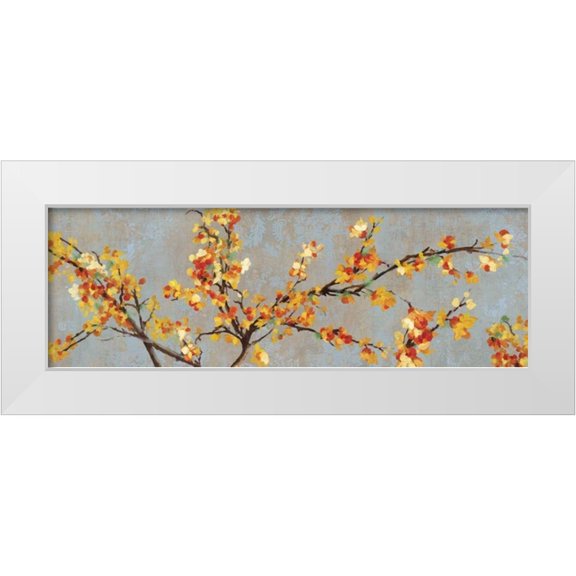 PI Studio 14x7 White Modern Wood Framed Museum Art Print Titled - Bittersweet Branch II