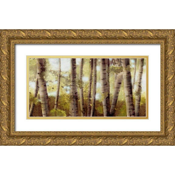PI Studio 14x9 Gold Ornate Wood Framed with Double Matting Museum Art Print Titled - Palest Gold
