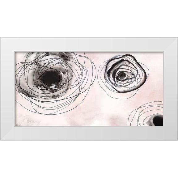 PI Studio 14x9 White Modern Wood Framed Museum Art Print Titled - Rose Clouds II
