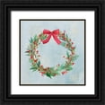 thumbnail image 1 of PI Studio  15x15 Black Ornate Wood Framed with Double Matting Museum Art Print Titled - Christmas Wreath, 1 of 4