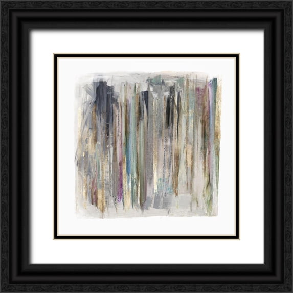 PI Studio 15x15 Black Ornate Wood Framed with Double Matting Museum Art Print Titled - Cool Lines I