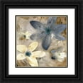 thumbnail image 1 of PI Studio 15x15 Black Ornate Wood Framed with Double Matting Museum Art Print Titled - Ink Drip Floral II, 1 of 4