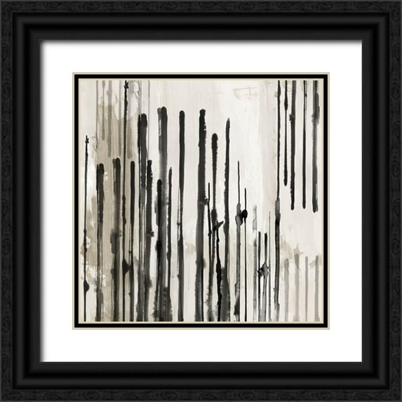 PI Studio 15x15 Black Ornate Wood Framed with Double Matting Museum Art Print Titled - Linearity I