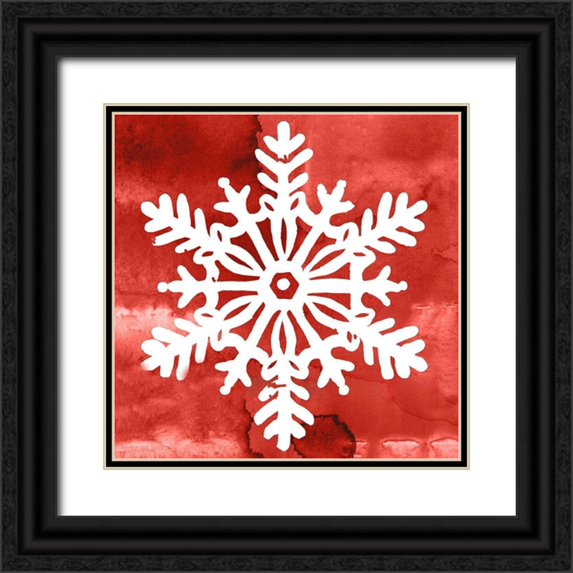 PI Studio 15x15 Black Ornate Wood Framed with Double Matting Museum Art Print Titled - Nordic Snowflake III