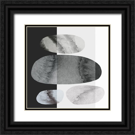 PI Studio 15x15 Black Ornate Wood Framed with Double Matting Museum Art Print Titled - Stone Age I