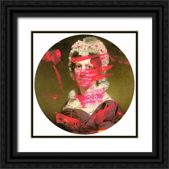 PI Studio 15x15 Black Ornate Wood Framed with Double Matting Museum Art Print Titled - Victorian Neon I