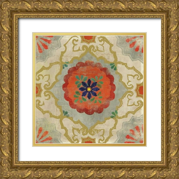PI Studio 15x15 Gold Ornate Wood Framed with Double Matting Museum Art Print Titled - Mexi Casa IV