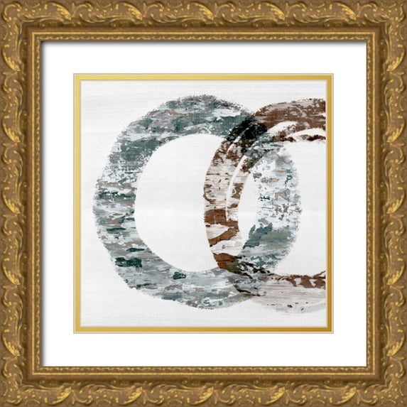 PI Studio 15x15 Gold Ornate Wood Framed with Double Matting Museum Art Print Titled - The circle II