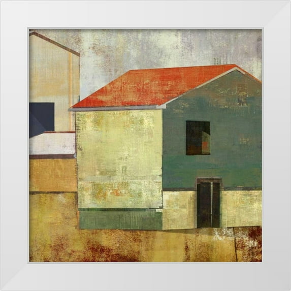 PI Studio 15x15 White Modern Wood Framed Museum Art Print Titled - Abstract Construction II