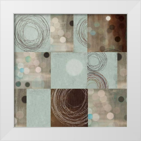 PI Studio 15x15 White Modern Wood Framed Museum Art Print Titled - Dots and Swirls