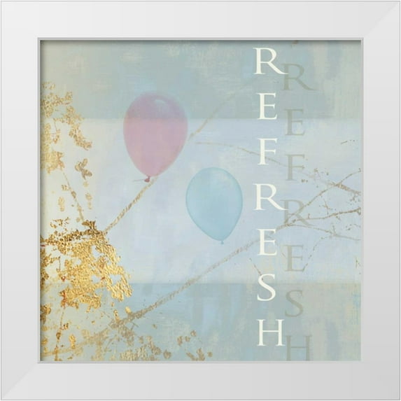 PI Studio 15x15 White Modern Wood Framed Museum Art Print Titled - Refresh Balloons