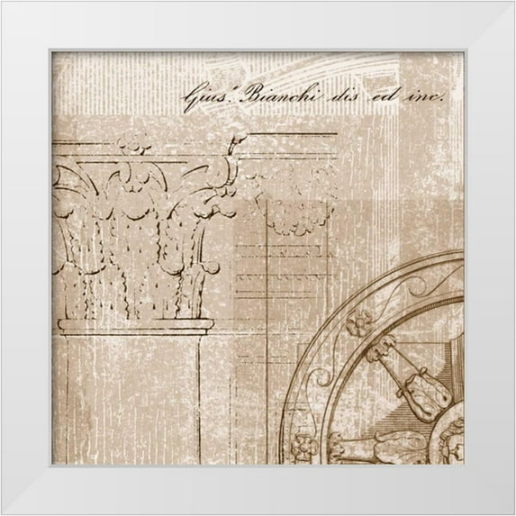 PI Studio 15x15 White Modern Wood Framed Museum Art Print Titled - Romanesque II
