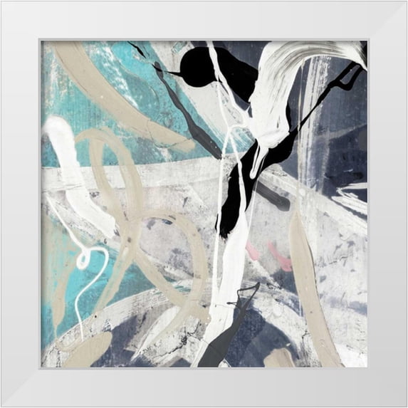 PI Studio 15x15 White Modern Wood Framed Museum Art Print Titled - Tangled IV Teal Version