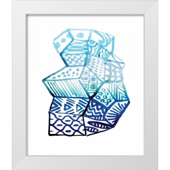 PI Studio 15x17 White Modern Wood Framed Museum Art Print Titled - Ombre Locking II