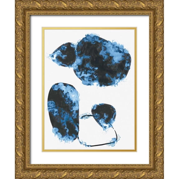 PI Studio 15x18 Gold Ornate Wood Framed with Double Matting Museum Art Print Titled - Blue Stone II