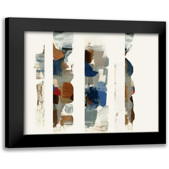 PI Studio 17x15 Black Modern Framed Museum Art Print Titled - Cubic Abstract II