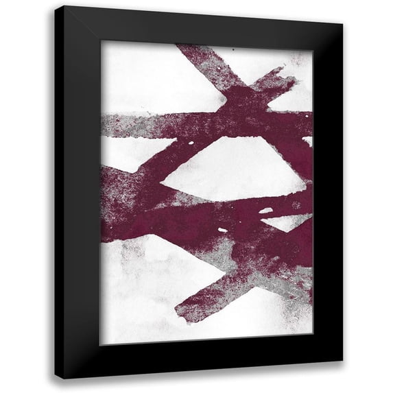 PI Studio 17x24 Black Modern Framed Museum Art Print Titled - Gestures I Burgundy Version