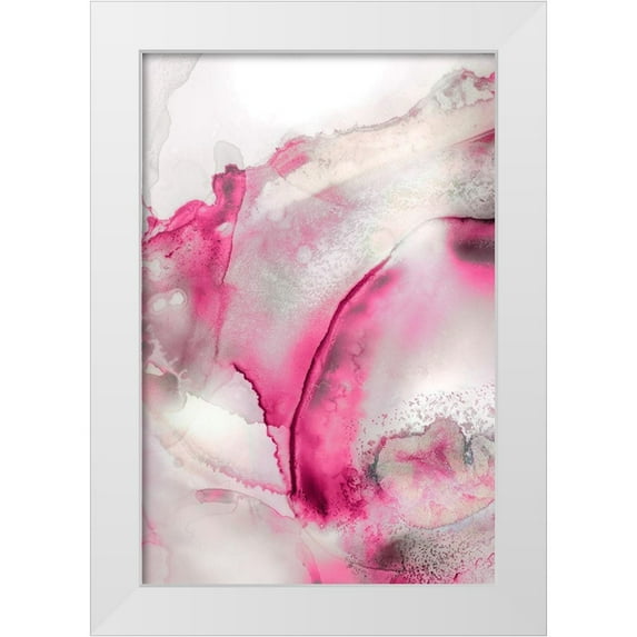 PI Studio 17x24 White Modern Wood Framed Museum Art Print Titled - Mint Bubbles II Blush Version