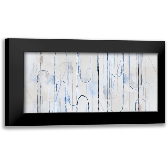 PI Studio 18x11 Black Modern Framed Museum Art Print Titled - Blue Paper Clips