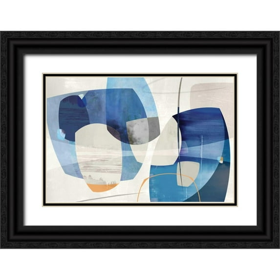 PI Studio 18x13 Black Ornate Wood Framed with Double Matting Museum Art Print Titled - Shapes and Shapes