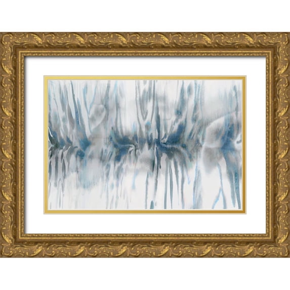 PI Studio 18x13 Gold Ornate Wood Framed with Double Matting Museum Art Print Titled - Reflection of Blue