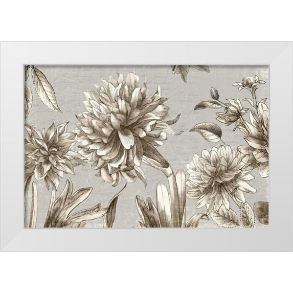 PI Studio 18x13 White Modern Wood Framed Museum Art Print Titled - Vintage Blooms
