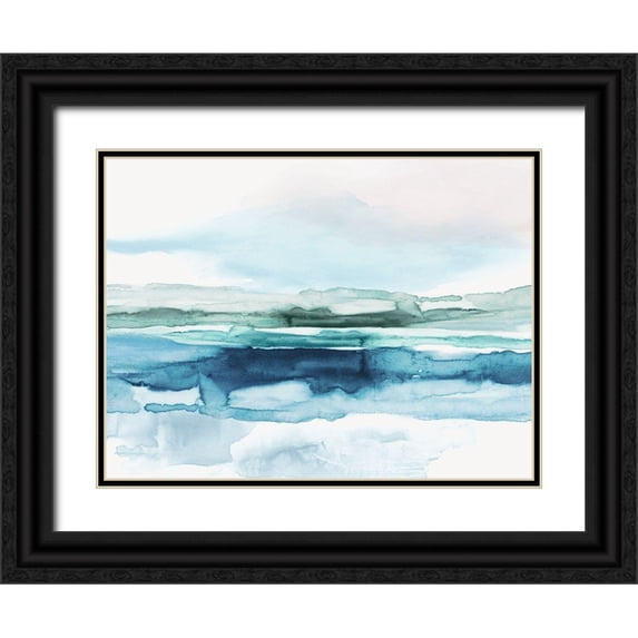 PI Studio 18x15 Black Ornate Wood Framed with Double Matting Museum Art Print Titled - Malachite Pool
