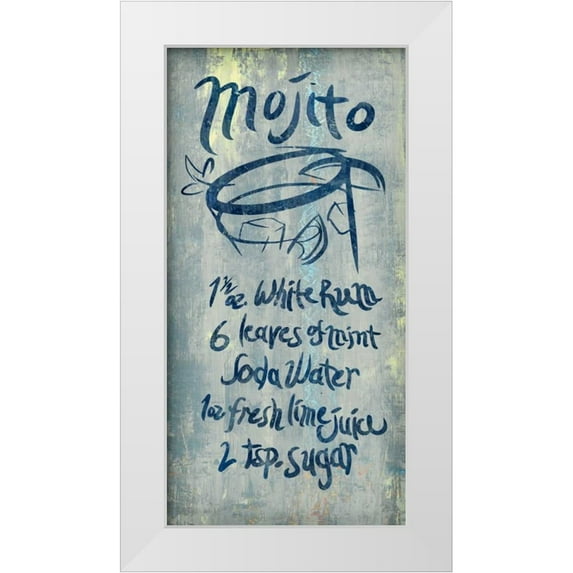 PI Studio 18x32 White Modern Wood Framed Museum Art Print Titled - Mojito Blue