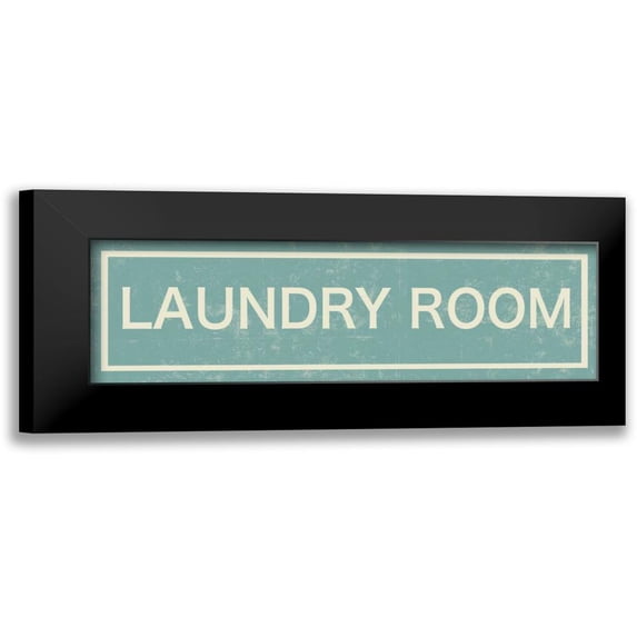 PI Studio 18x8 Black Modern Framed Museum Art Print Titled - Laundry Room