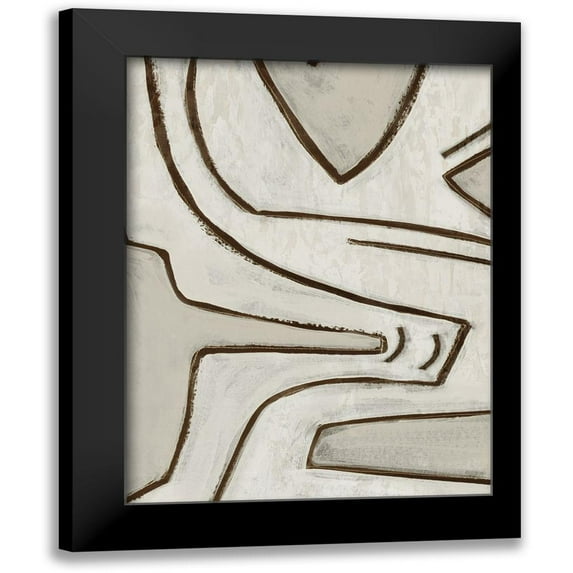 PI Studio 19x24 Black Modern Framed Museum Art Print Titled - Line Work I