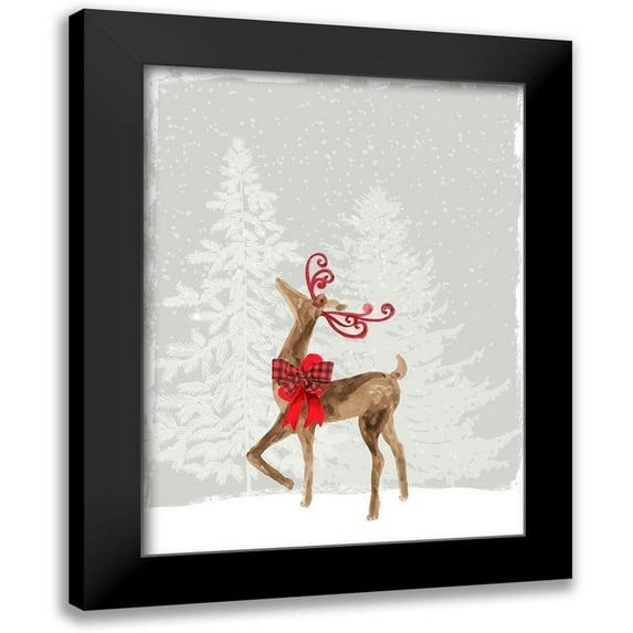 PI Studio 19x24 Black Modern Framed Museum Art Print Titled - Reindeer Stance