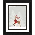 thumbnail image 1 of PI Studio  19x24 Black Ornate Wood Framed with Double Matting Museum Art Print Titled - Reindeer Stance, 1 of 4