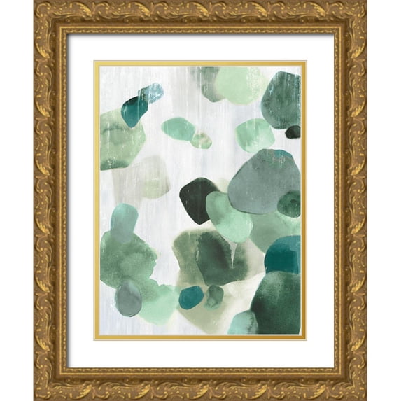 PI Studio 19x24 Gold Ornate Wood Framed with Double Matting Museum Art Print Titled - Shadow Pebbles II Mint Version