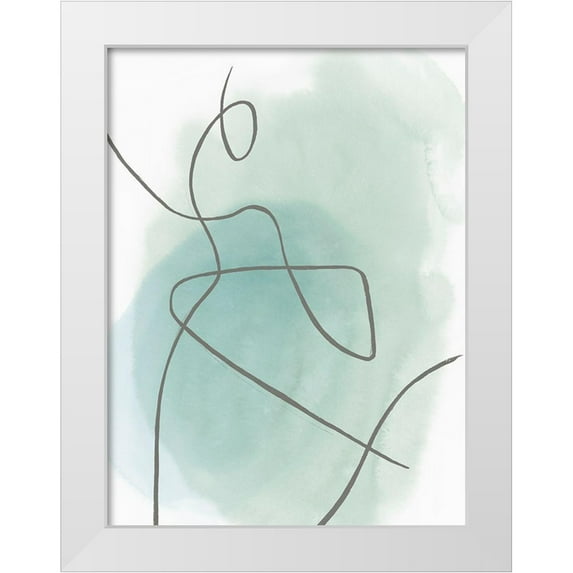PI Studio 19x24 White Modern Wood Framed Museum Art Print Titled - Follow Green II