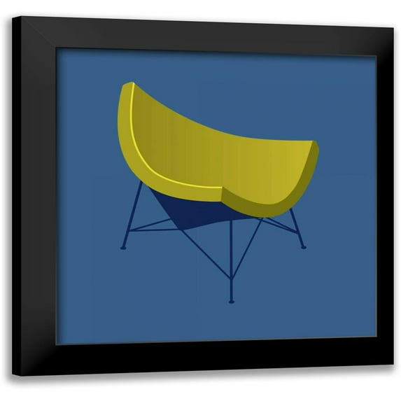 PI Studio 20x20 Black Modern Framed Museum Art Print Titled - Mid Century Chair I