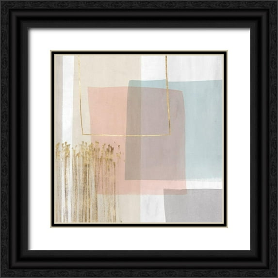 PI Studio 20x20 Black Ornate Wood Framed with Double Matting Museum Art Print Titled - Blushed I