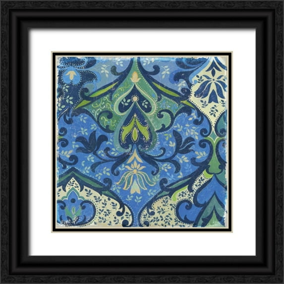 PI Studio 20x20 Black Ornate Wood Framed with Double Matting Museum Art Print Titled - Garden Mosaic II