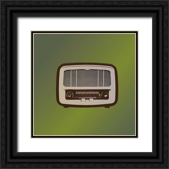 PI Studio 20x20 Black Ornate Wood Framed with Double Matting Museum Art Print Titled - MCM Radio II