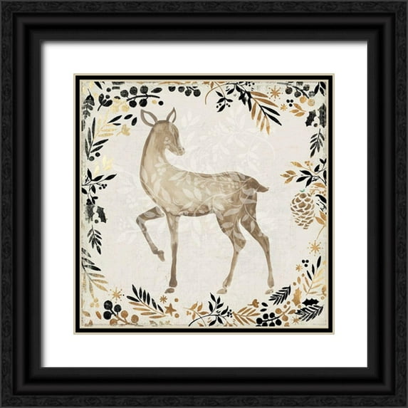 PI Studio 20x20 Black Ornate Wood Framed with Double Matting Museum Art Print Titled - Prancer