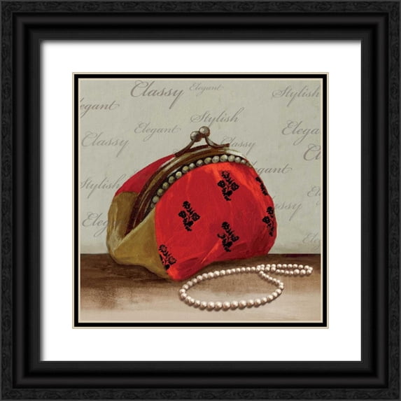 PI Studio 20x20 Black Ornate Wood Framed with Double Matting Museum Art Print Titled - Red Bag