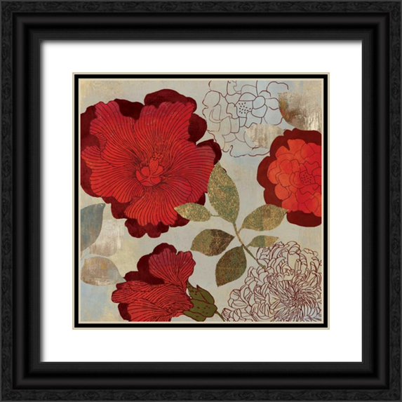 PI Studio 20x20 Black Ornate Wood Framed with Double Matting Museum Art Print Titled - Rosa II