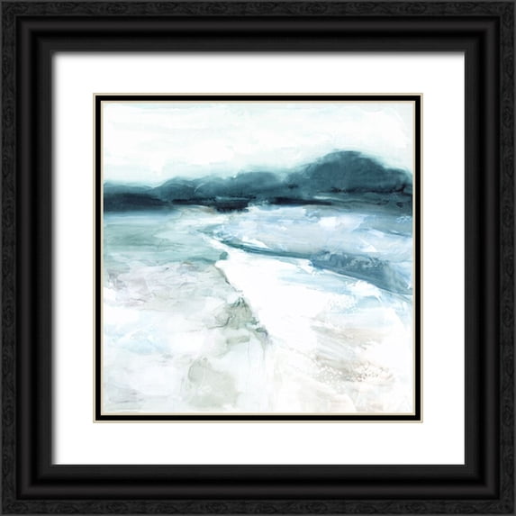 PI Studio 20x20 Black Ornate Wood Framed with Double Matting Museum Art Print Titled - Water Land