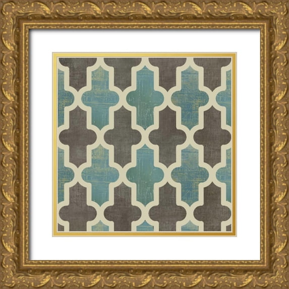 PI Studio 20x20 Gold Ornate Wood Framed with Double Matting Museum Art Print Titled - Parisian Pattern II