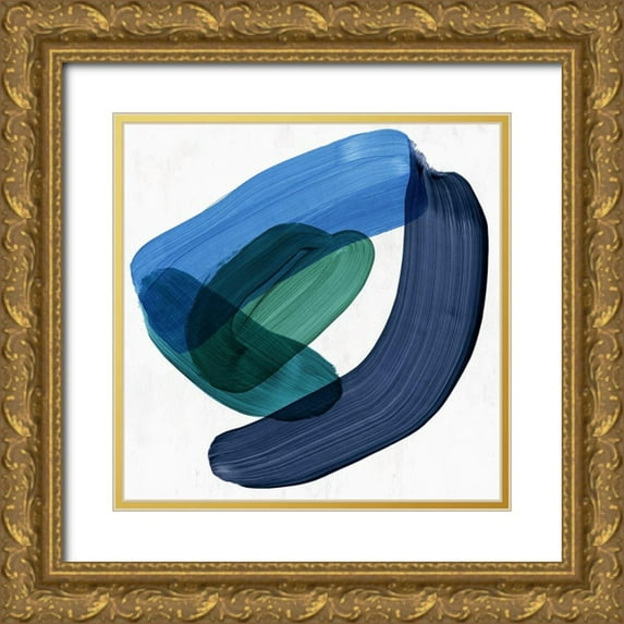 PI Studio 20x20 Gold Ornate Wood Framed with Double Matting Museum Art Print Titled - Smooth Bend II
