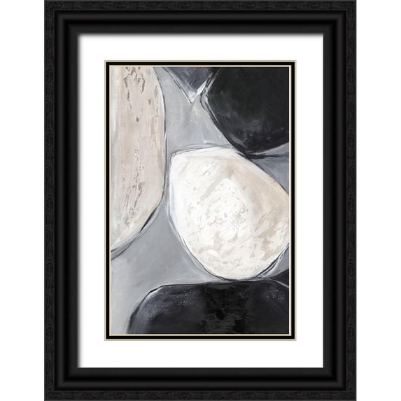PI Studio 23x32 Black Ornate Wood Framed with Double Matting Museum Art Print Titled - Falling Rocks II