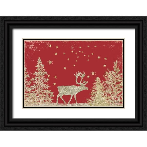 PI Studio 24x17 Black Ornate Wood Framed with Double Matting Museum Art Print Titled - Golden Vixen