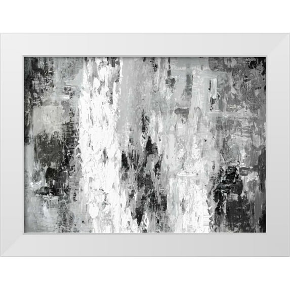 PI Studio 24x19 White Modern Wood Framed Museum Art Print Titled - Black and White Abstract IV
