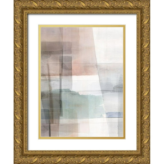 PI Studio 25x32 Gold Ornate Wood Framed with Double Matting Museum Art Print Titled - Soft Plaid II